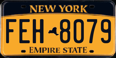 NY license plate FEH8079