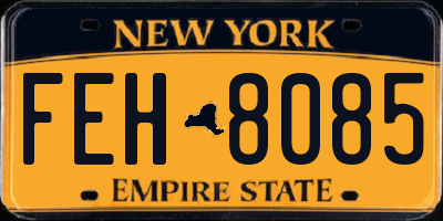 NY license plate FEH8085