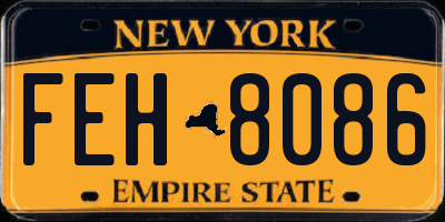 NY license plate FEH8086