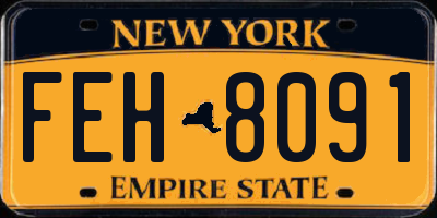 NY license plate FEH8091