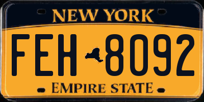 NY license plate FEH8092