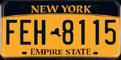 NY license plate FEH8115