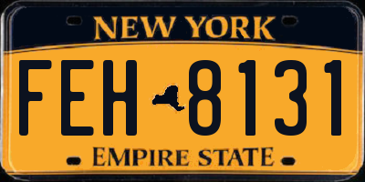 NY license plate FEH8131