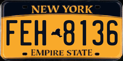 NY license plate FEH8136