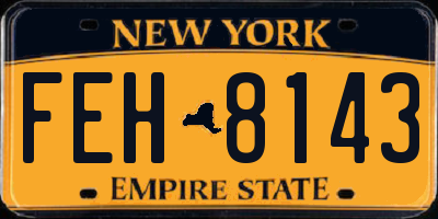 NY license plate FEH8143