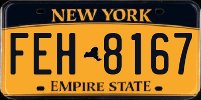 NY license plate FEH8167