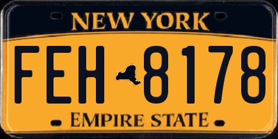 NY license plate FEH8178