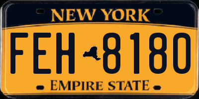 NY license plate FEH8180
