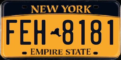 NY license plate FEH8181