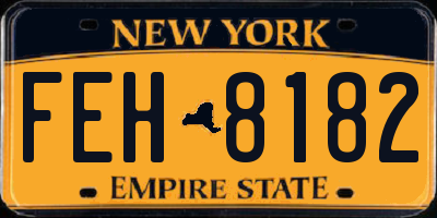 NY license plate FEH8182