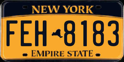 NY license plate FEH8183
