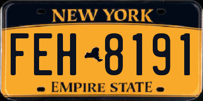 NY license plate FEH8191