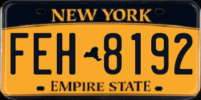 NY license plate FEH8192