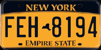 NY license plate FEH8194