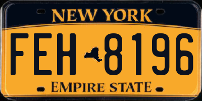 NY license plate FEH8196