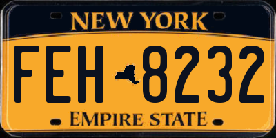 NY license plate FEH8232