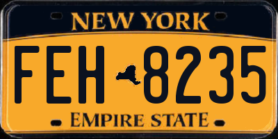 NY license plate FEH8235
