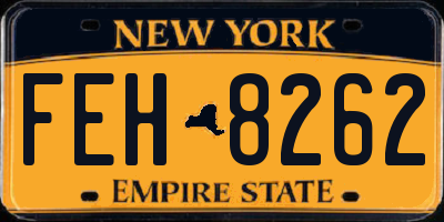 NY license plate FEH8262