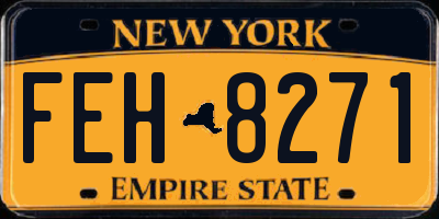 NY license plate FEH8271