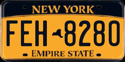 NY license plate FEH8280