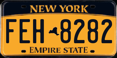 NY license plate FEH8282