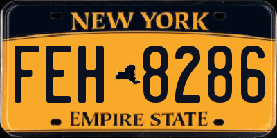 NY license plate FEH8286
