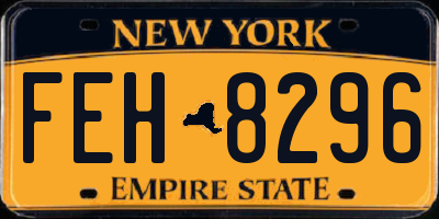 NY license plate FEH8296