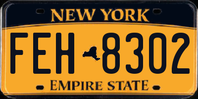 NY license plate FEH8302