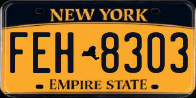 NY license plate FEH8303