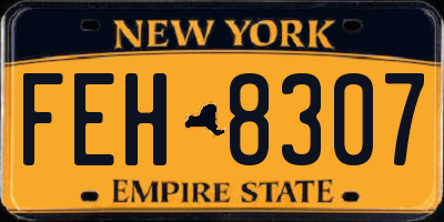 NY license plate FEH8307