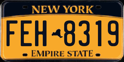 NY license plate FEH8319