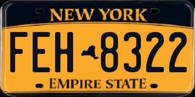 NY license plate FEH8322