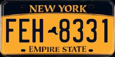 NY license plate FEH8331