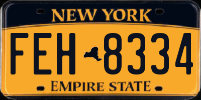 NY license plate FEH8334