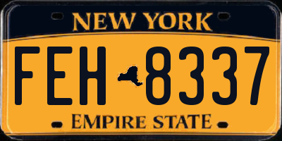 NY license plate FEH8337