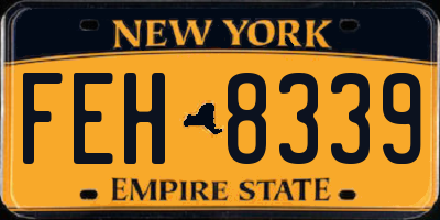 NY license plate FEH8339