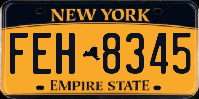 NY license plate FEH8345