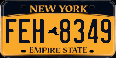 NY license plate FEH8349