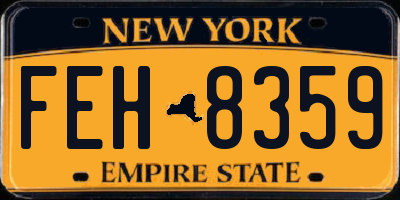 NY license plate FEH8359