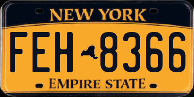 NY license plate FEH8366