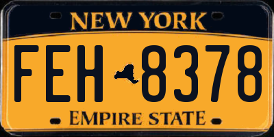 NY license plate FEH8378