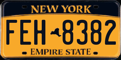 NY license plate FEH8382