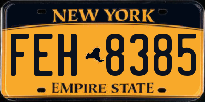 NY license plate FEH8385