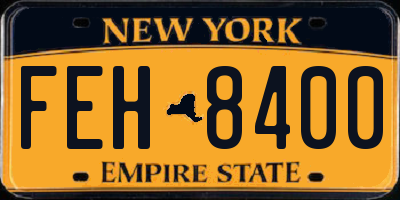 NY license plate FEH8400