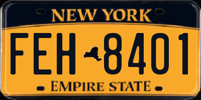 NY license plate FEH8401