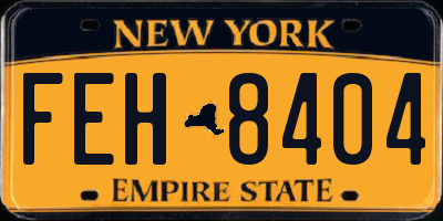 NY license plate FEH8404