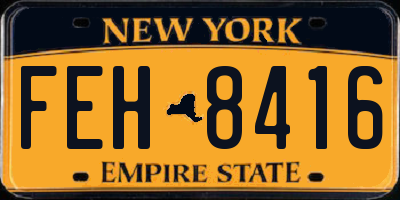 NY license plate FEH8416