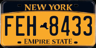 NY license plate FEH8433