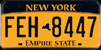 NY license plate FEH8447