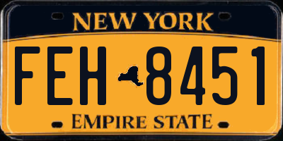 NY license plate FEH8451